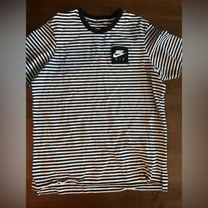 Nike Air black and white striped shirt